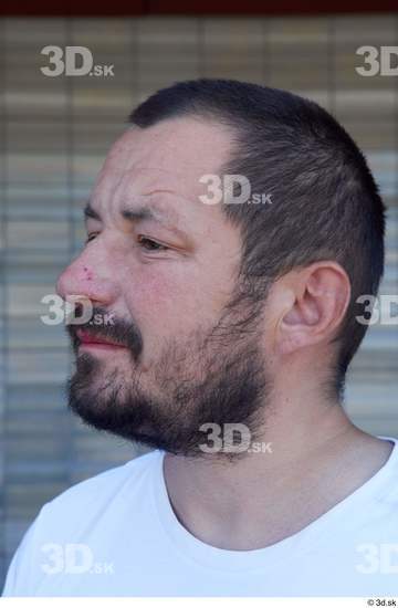 Head Man White Sports Chubby Bearded Street photo references