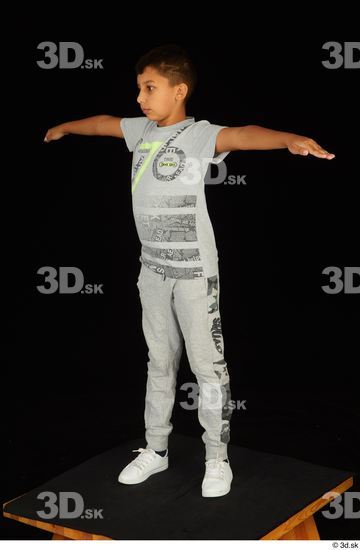 Whole Body Man T poses White Shirt Slim Standing Studio photo references