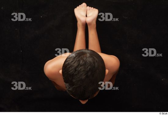 Whole Body Man White Slim Kneeling Top Studio photo references