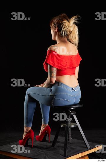 Woman White Slim Female Studio Poses