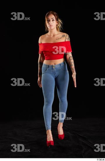 Woman White Slim Female Studio Poses