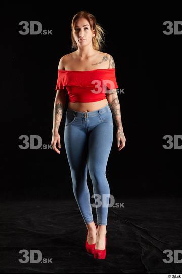 Woman White Slim Female Studio Poses