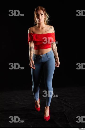 Woman White Slim Female Studio Poses