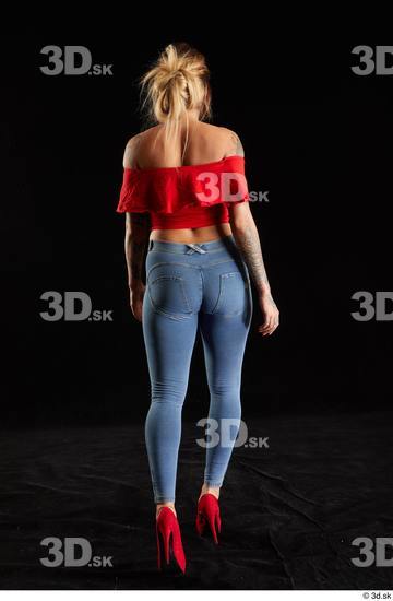 Woman White Slim Female Studio Poses