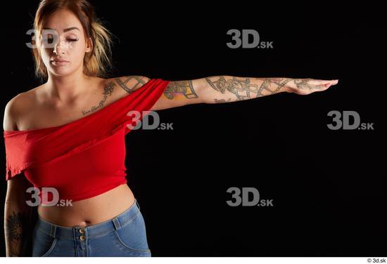 Woman White Slim Female Studio Poses