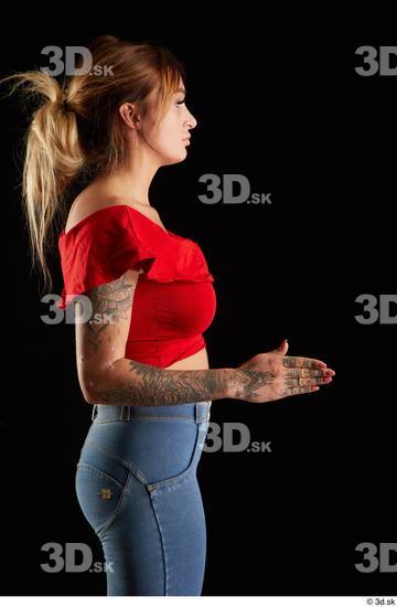 Woman White Slim Female Studio Poses