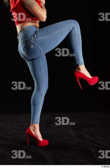 Woman White Slim Female Studio Poses