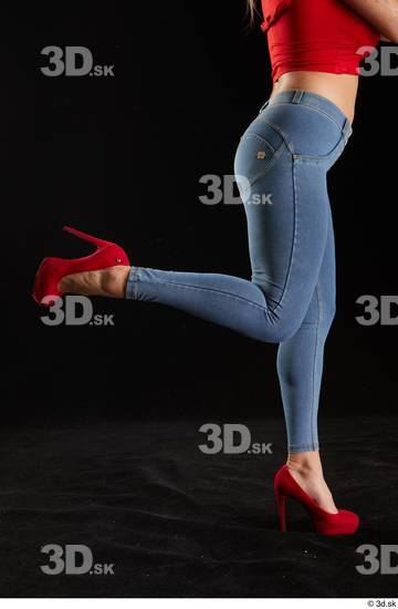 Woman White Slim Female Studio Poses