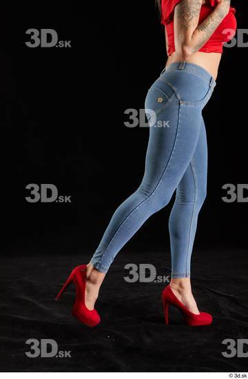 Woman White Slim Female Studio Poses