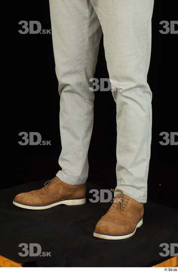 Calf Man White Shoes Trousers Slim Studio photo references