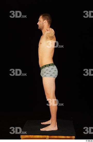 Whole Body Man T poses White Underwear Slim Standing Studio photo references