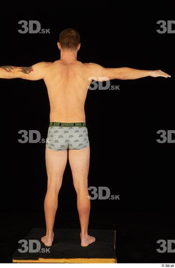 Whole Body Man T poses White Underwear Slim Standing Studio photo references