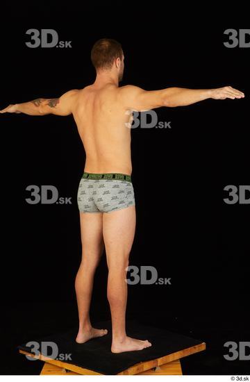 Whole Body Man T poses White Underwear Slim Standing Studio photo references