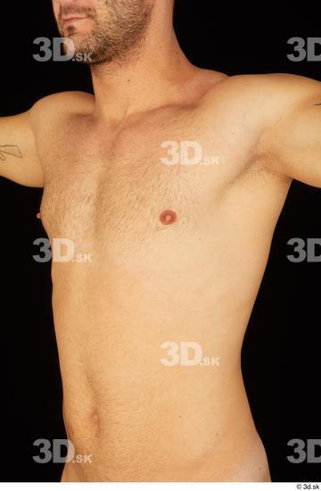 Chest Man White Nude Slim Studio photo references