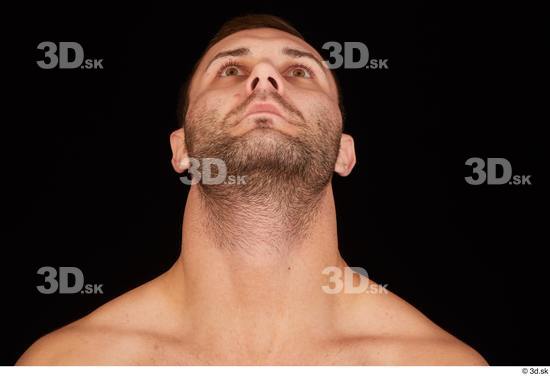 Neck Man White Nude Slim Studio photo references