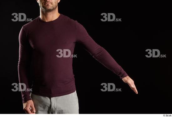 Arm Man White Sweatshirt Slim Studio photo references