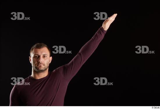 Arm Man White Sweatshirt Slim Studio photo references