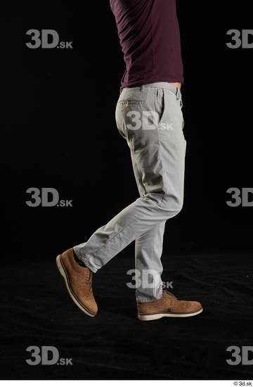 Calf Man White Shoes Trousers Slim Studio photo references