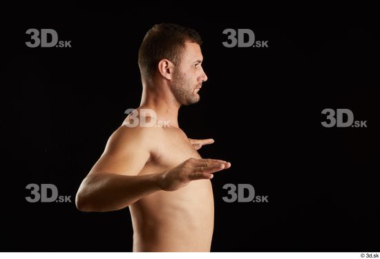 Arm Man White Nude Slim Studio photo references