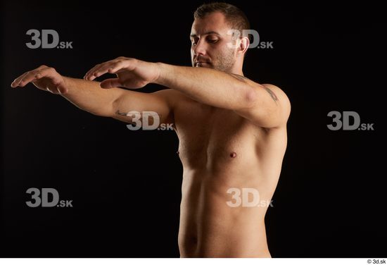 Arm Man White Nude Slim Studio photo references