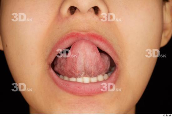 Tongue Woman White Average Studio photo references