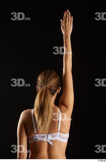 Arm Back Woman White Underwear Average Studio photo references