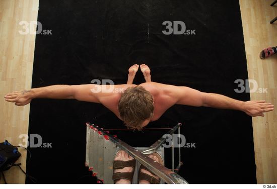 Man White Muscular Male Studio Poses