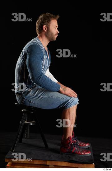 Man White Muscular Male Studio Poses