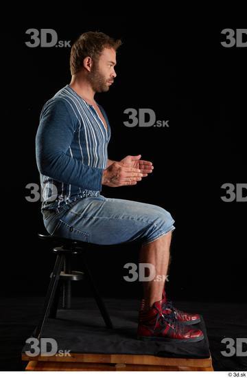 Man White Muscular Male Studio Poses