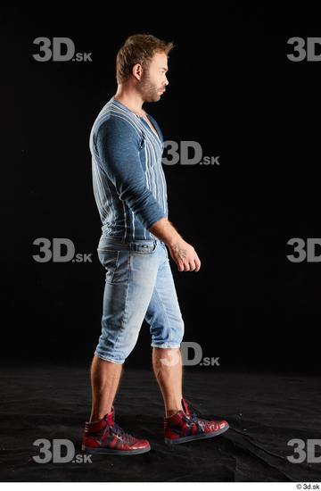 Man White Muscular Male Studio Poses