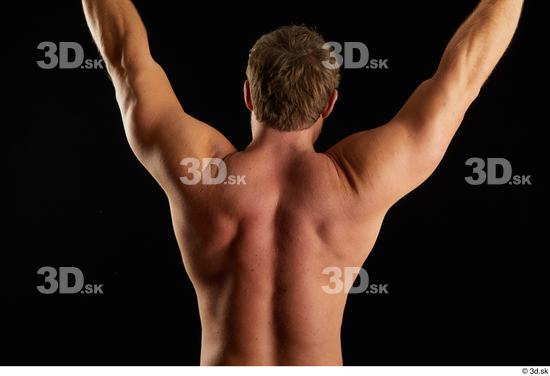 Arm Back Man Muscular Studio photo references