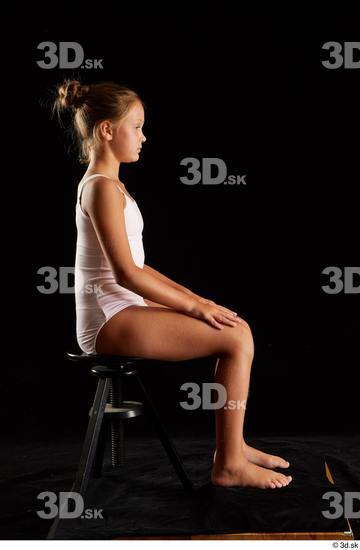 Whole Body Woman White Underwear Average Sitting Studio photo references