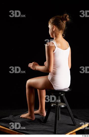 Whole Body Woman White Underwear Average Sitting Studio photo references