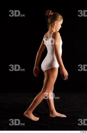 Whole Body Woman White Underwear Average Walking Studio photo references