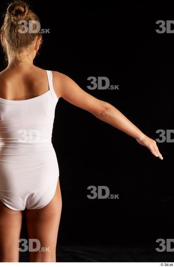 Arm Back Woman White Underwear Average Studio photo references