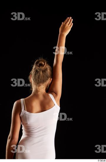 Arm Back Woman White Underwear Average Studio photo references