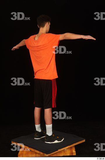 Whole Body Man T poses White Sports Shoes Shirt Shorts Slim Standing Studio photo references