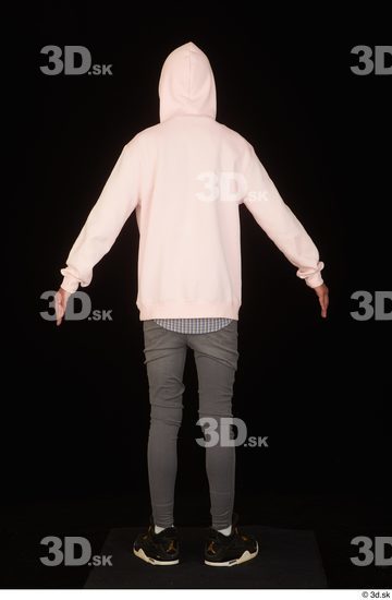 Whole Body Man White Casual Jeans Slim Standing Studio photo references