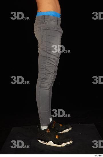 Leg Man White Casual Shoes Jeans Slim Studio photo references