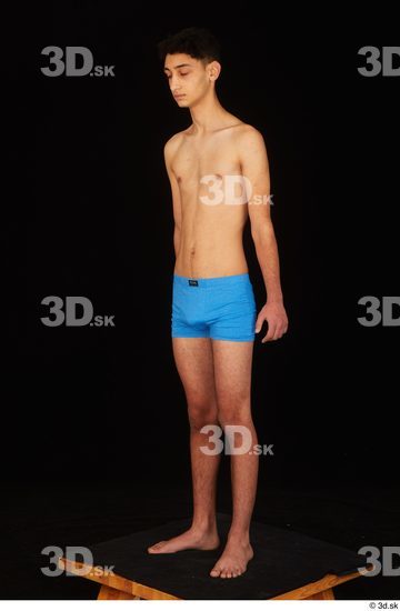 Whole Body Man White Underwear Slim Standing Studio photo references