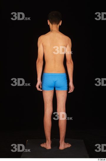 Whole Body Man White Underwear Slim Standing Studio photo references