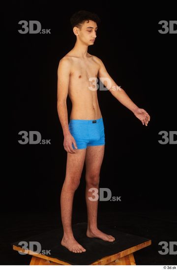 Whole Body Man White Underwear Slim Standing Studio photo references