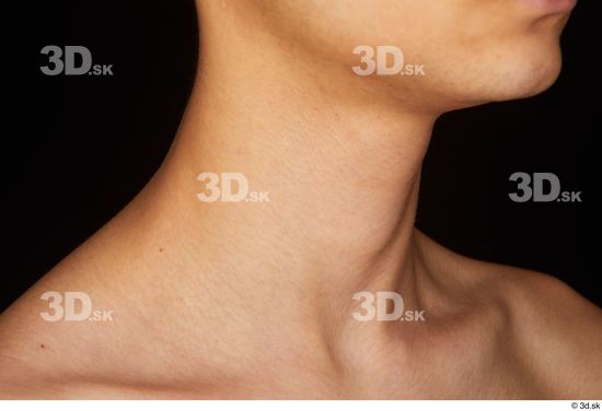 Neck Man White Nude Slim Studio photo references