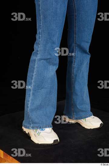 Calf Woman White Casual Shoes Jeans Average Studio photo references