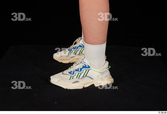 Foot Woman White Sports Shoes Average Studio photo references