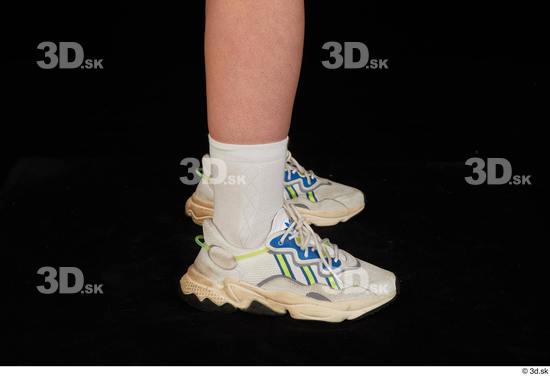 Foot Woman White Sports Shoes Average Studio photo references