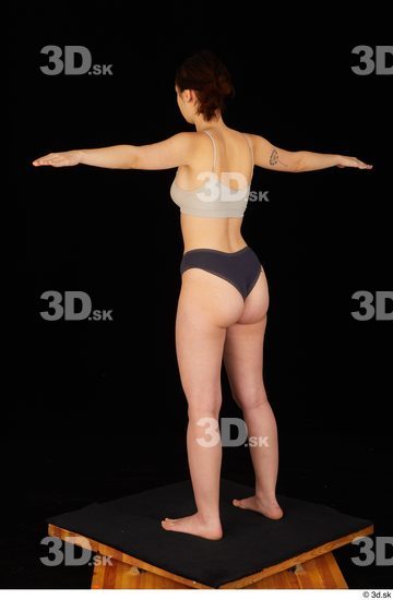 Whole Body Woman T poses White Underwear Average Standing Studio photo references