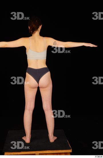 Whole Body Woman T poses White Underwear Average Standing Studio photo references