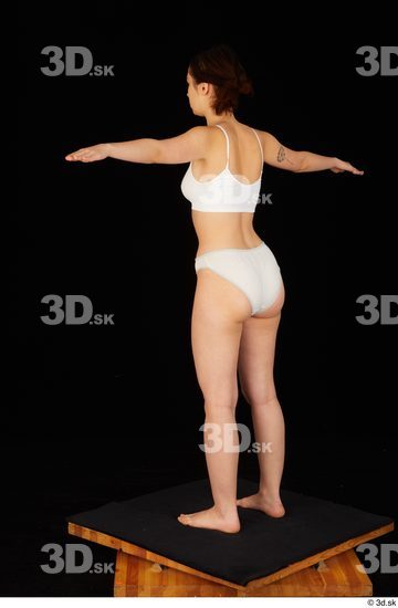 Whole Body Woman T poses White Underwear Average Standing Studio photo references