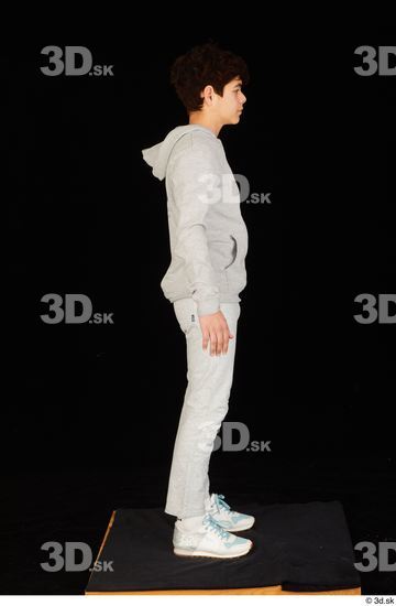 Whole Body Man White Sports Sweatsuit Slim Standing Studio photo references